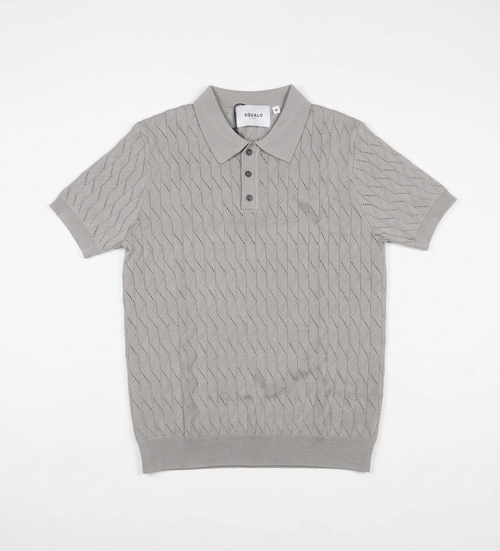Open Collar Knit Polo
