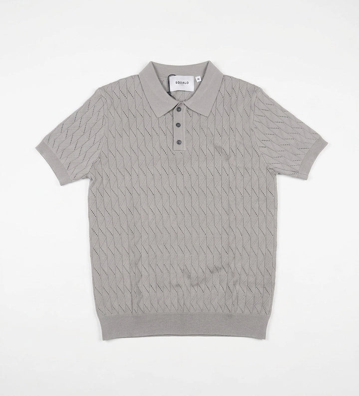 Open Collar Knit Polo