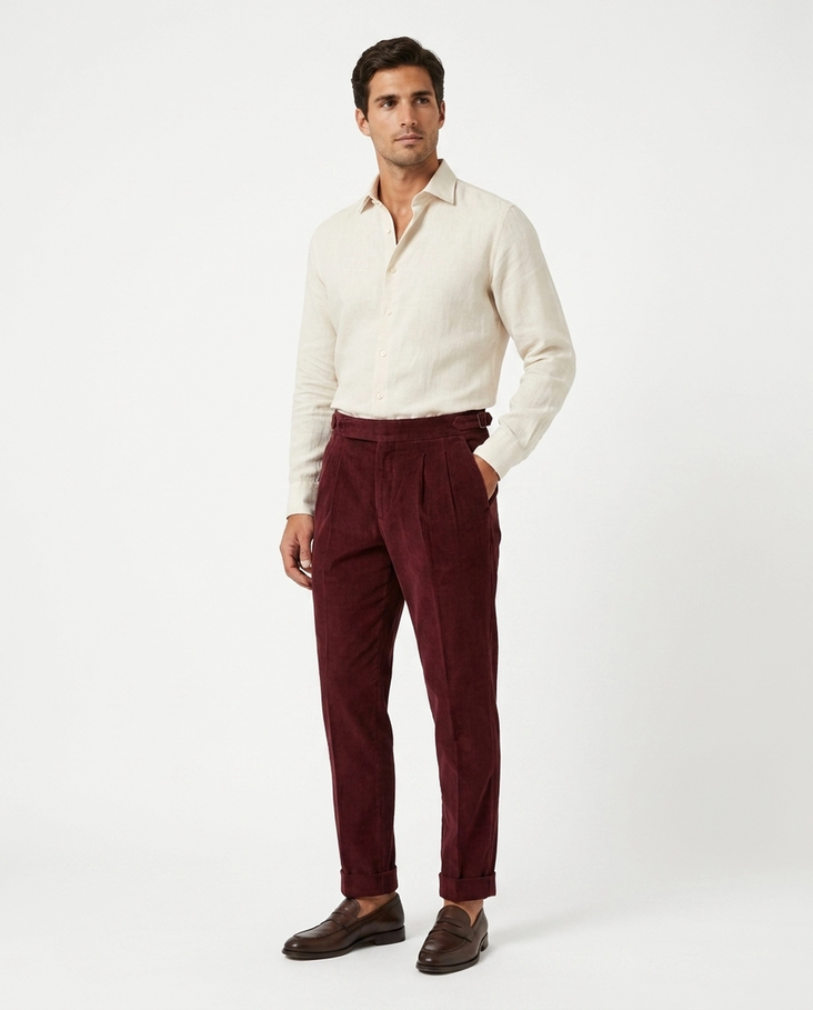 Verona Corduroy Pleated Trouser