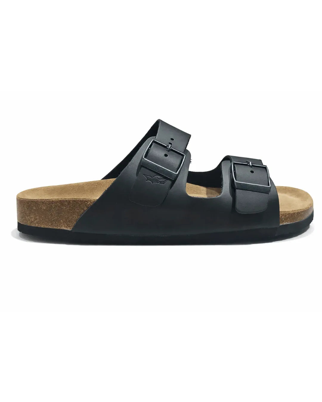 Amalfi Squalo Double Strap Oiled Leather Sandal -black - Squalo Roma, image 2 of 2