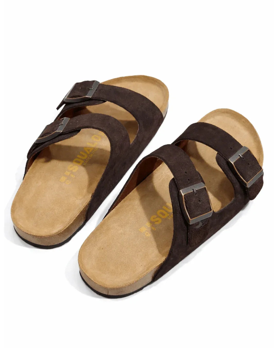 Amalfi Squalo Double Strap Suede Leather Sandal -brown - Squalo Roma, image 2 of 2