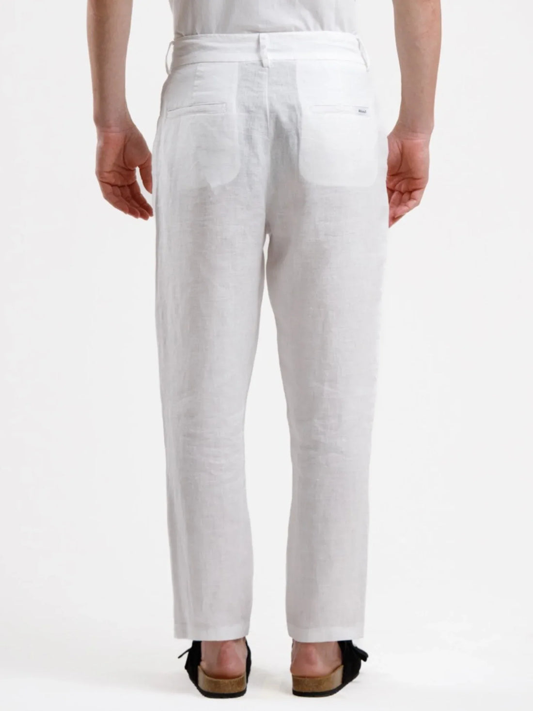 Pure Linen Trouser - White - Squalo Roma, image 2 of 3