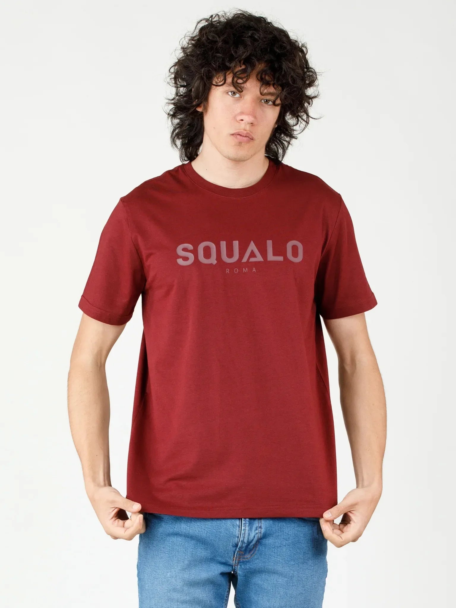 Regular Fit Tee - Maroon - Squalo Roma, image 1 of 3