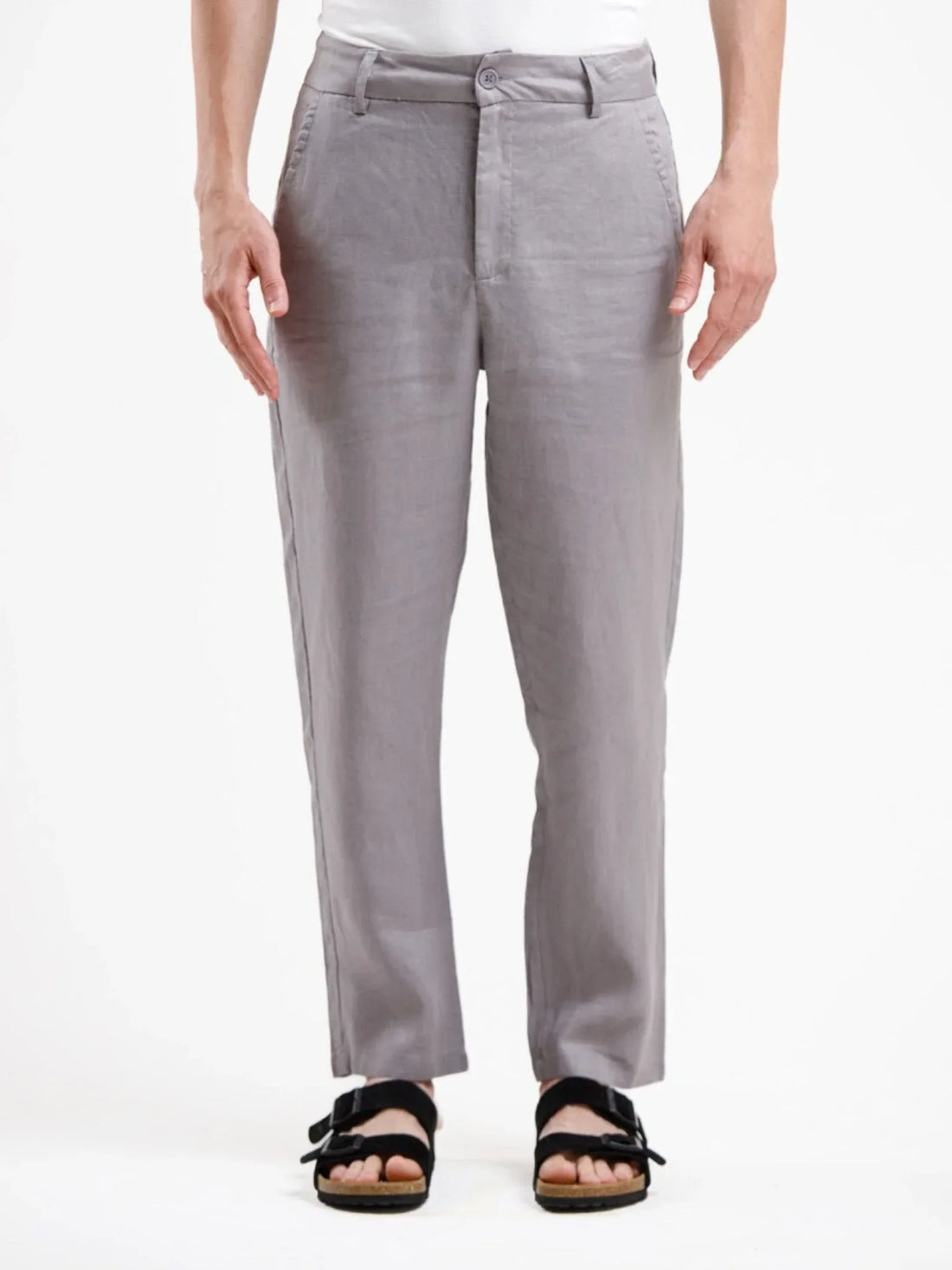 Pure Linen Trouser - Grey - Squalo Roma, image 1 of 3