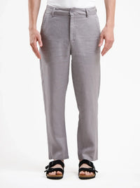 Pure Linen Trouser - Grey - Squalo Roma, image 1 of 3