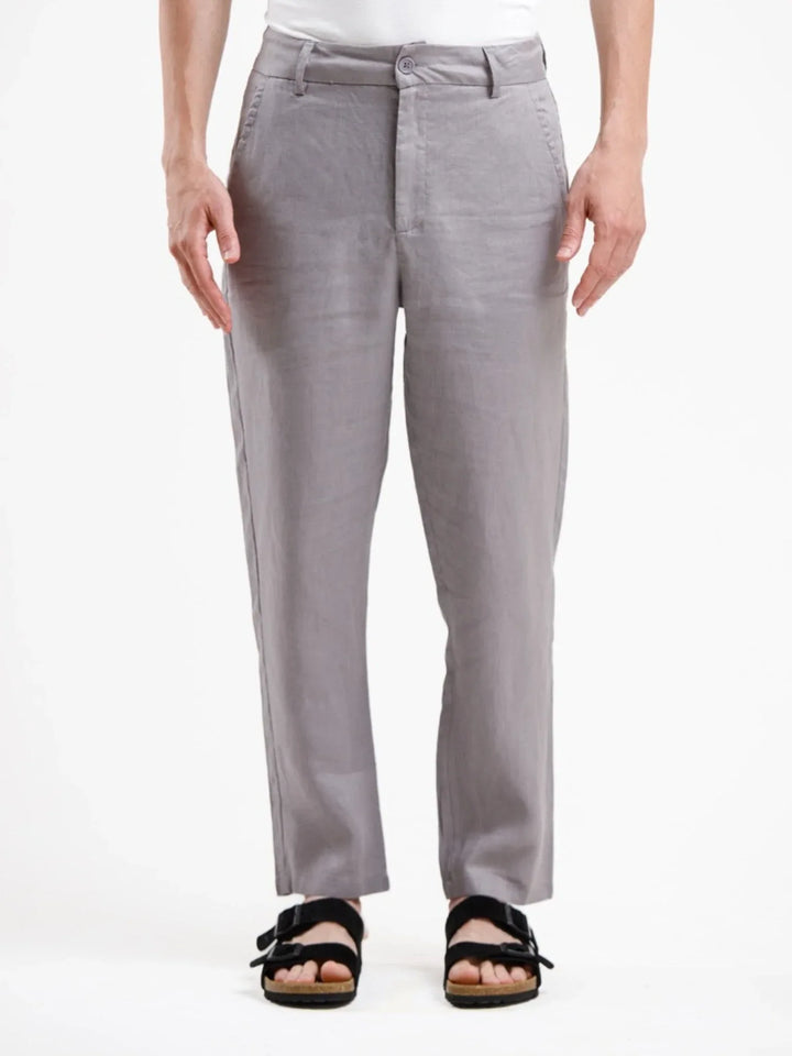 Pure Linen Trouser - Grey - Squalo Roma, image 1 of 3