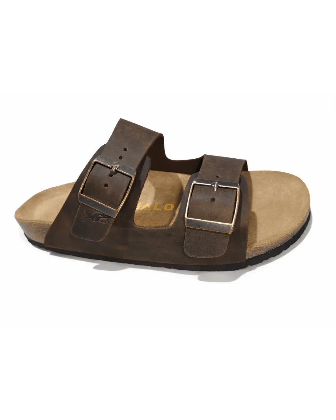 Amalfi Squalo Double Strap Oiled Leather Sandal -brown - Squalo Roma, image 2 of 2