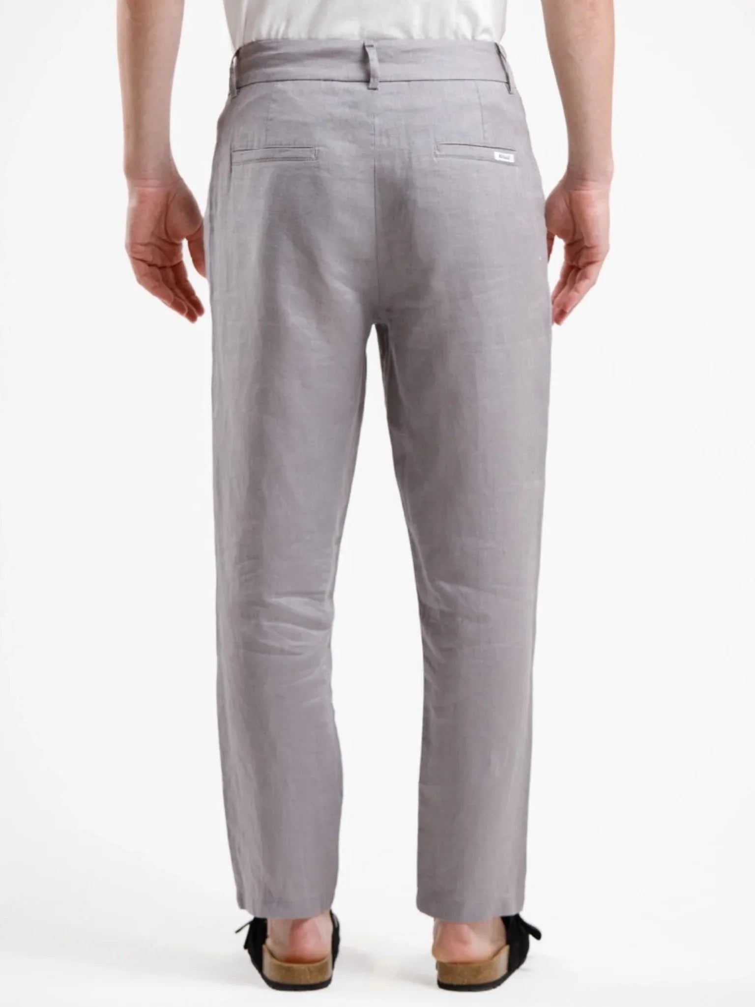 Pure Linen Trouser - Grey - Squalo Roma, image 2 of 3