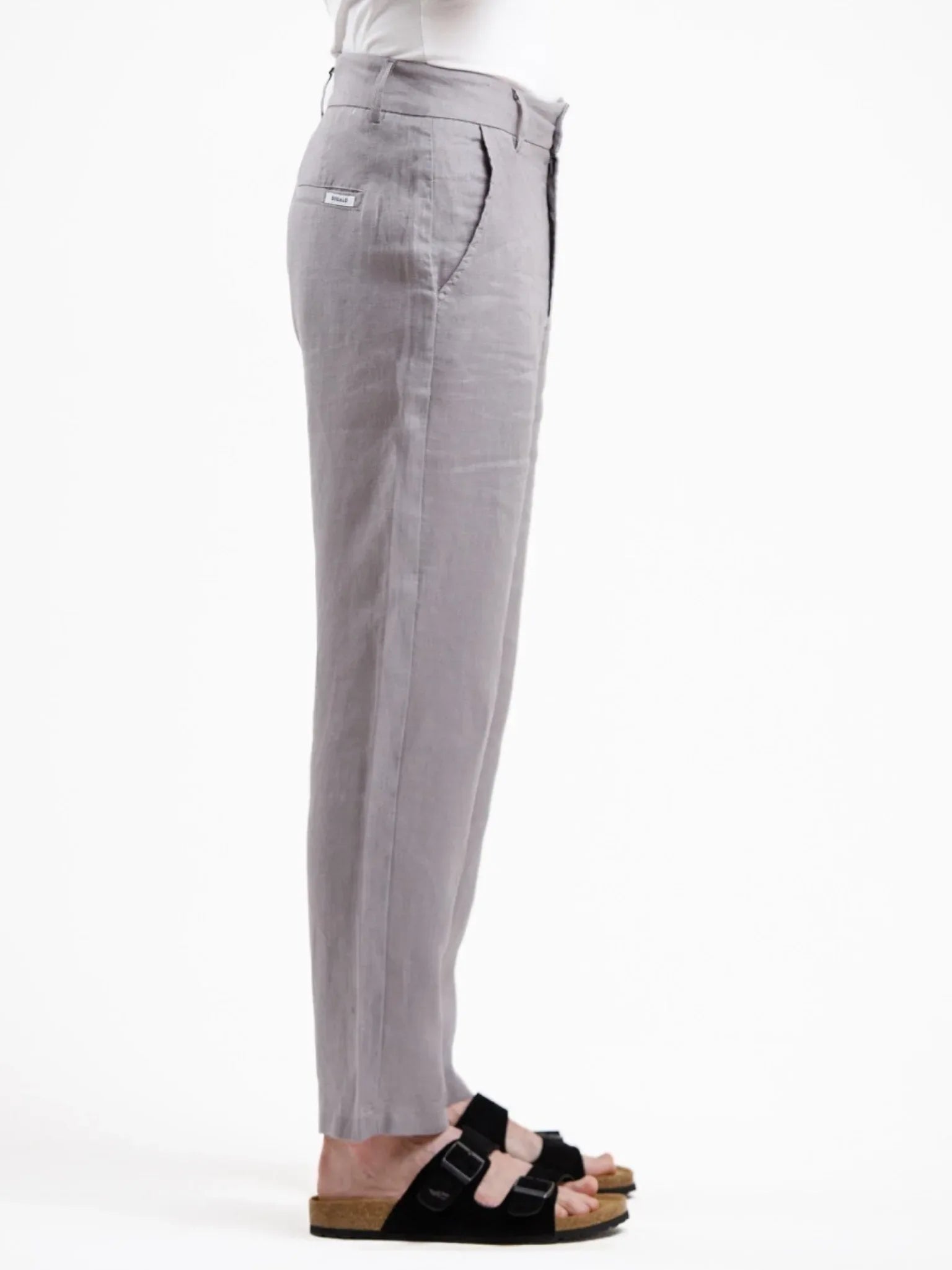 Pure Linen Trouser - Grey - Squalo Roma, image 3 of 3