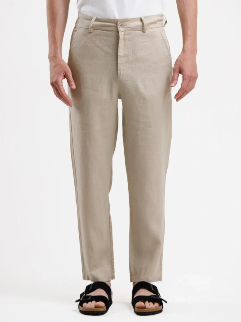 Pure Linen Trouser - Beige - Squalo Roma, image 1 of 3