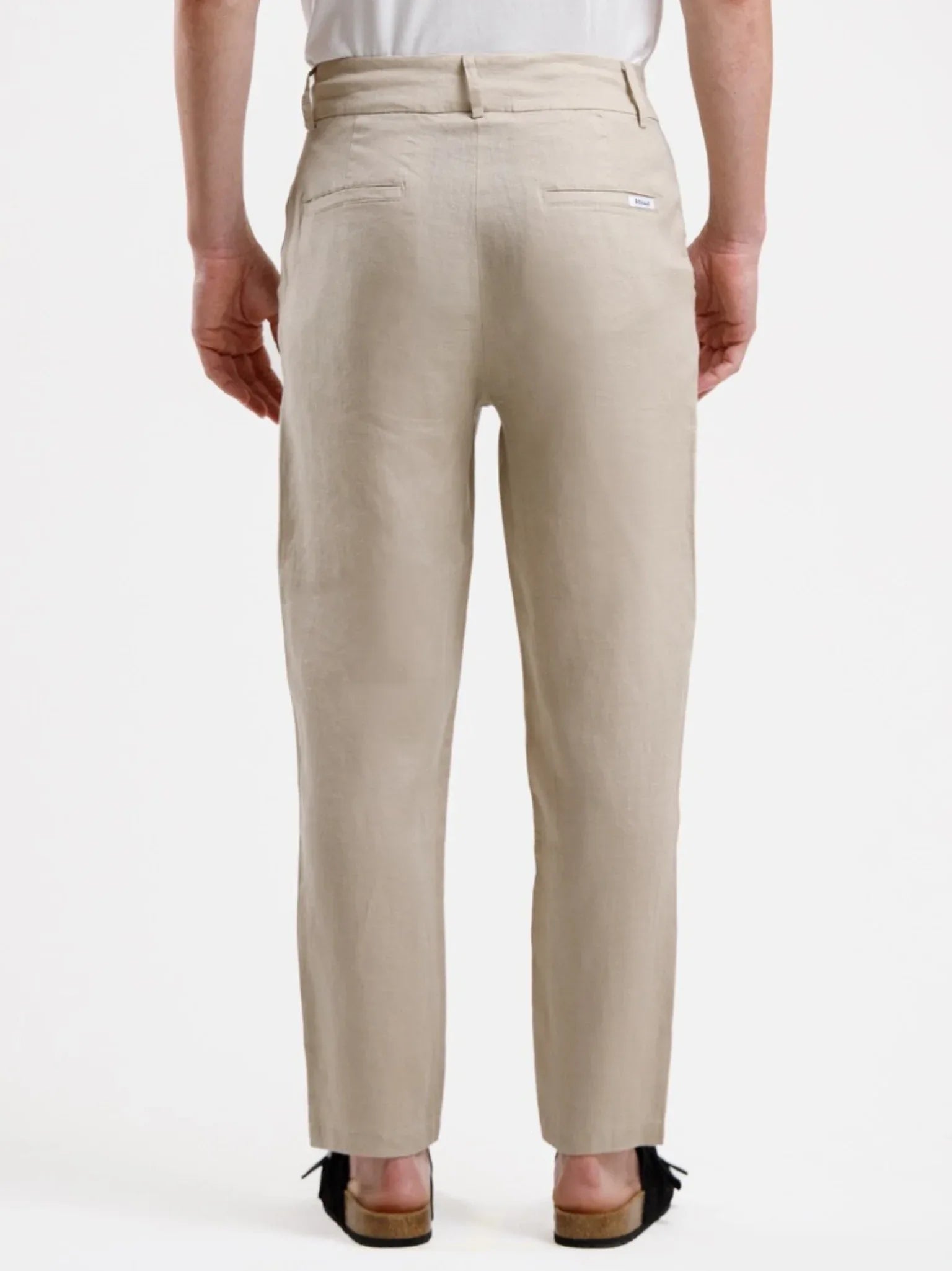 Pure Linen Trouser - Beige - Squalo Roma, image 2 of 3