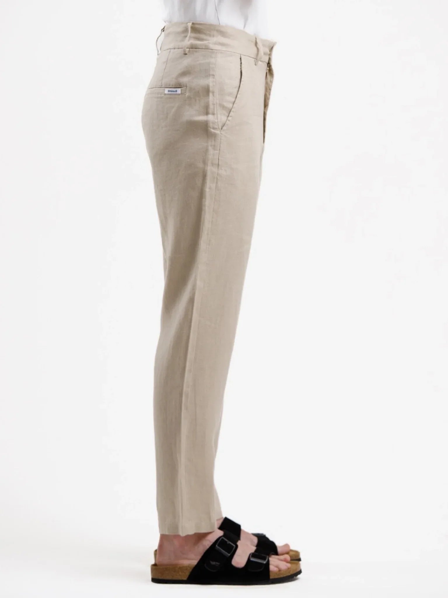 Pure Linen Trouser - Beige - Squalo Roma, image 3 of 3