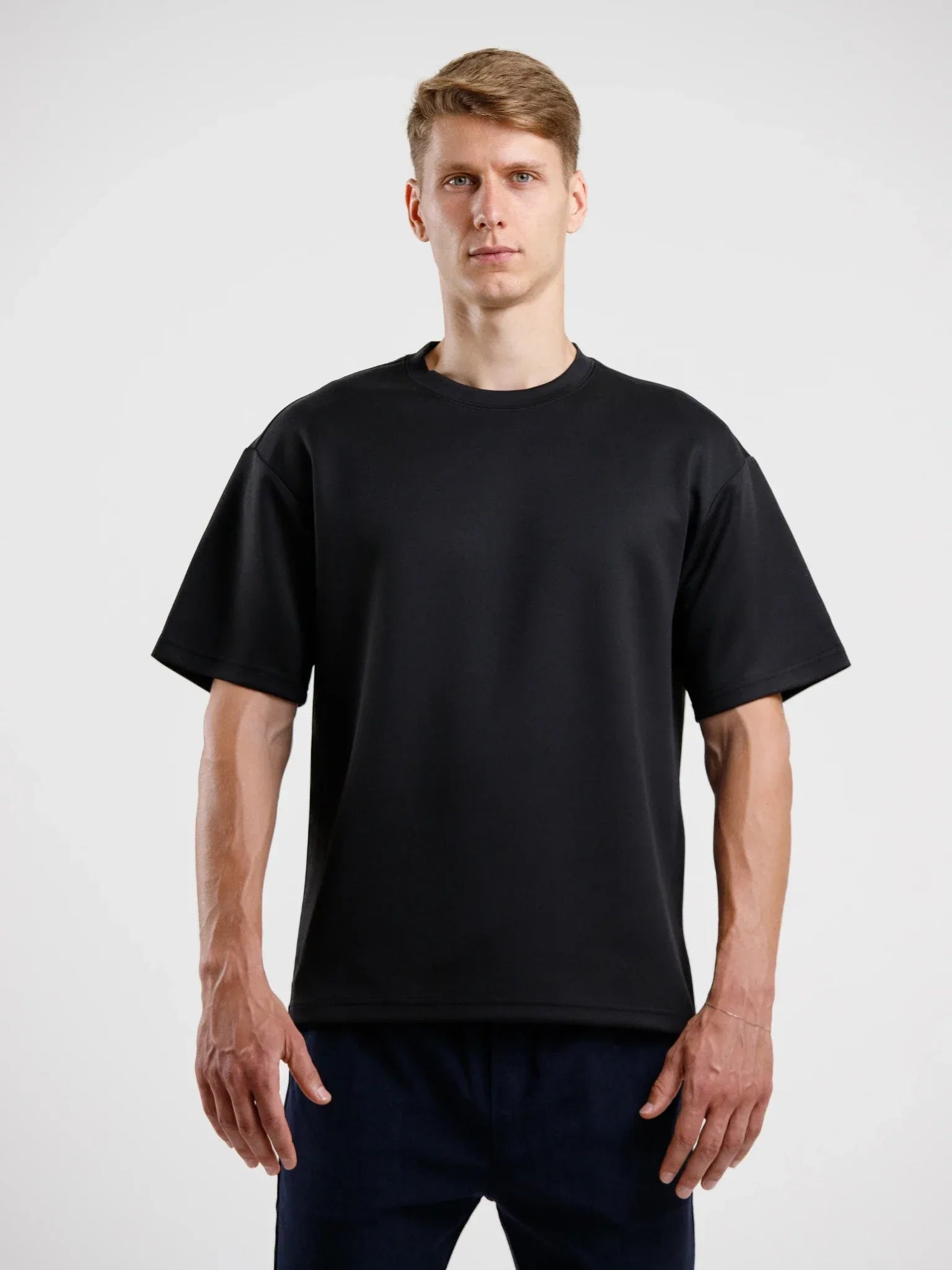 Oversized Luxury Tee - Black - Squalo Roma, image 1 of 3