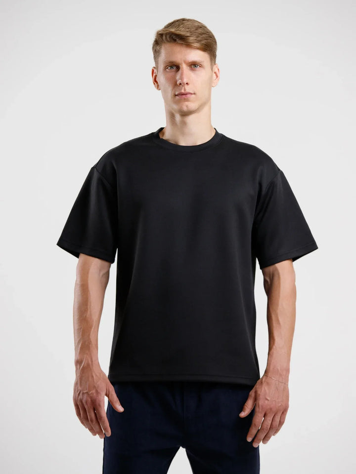 Oversized Luxury Tee - Black - Squalo Roma, image 1 of 3