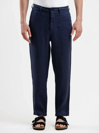 Pure Linen Trouser - Navy - Squalo Roma, image 1 of 3