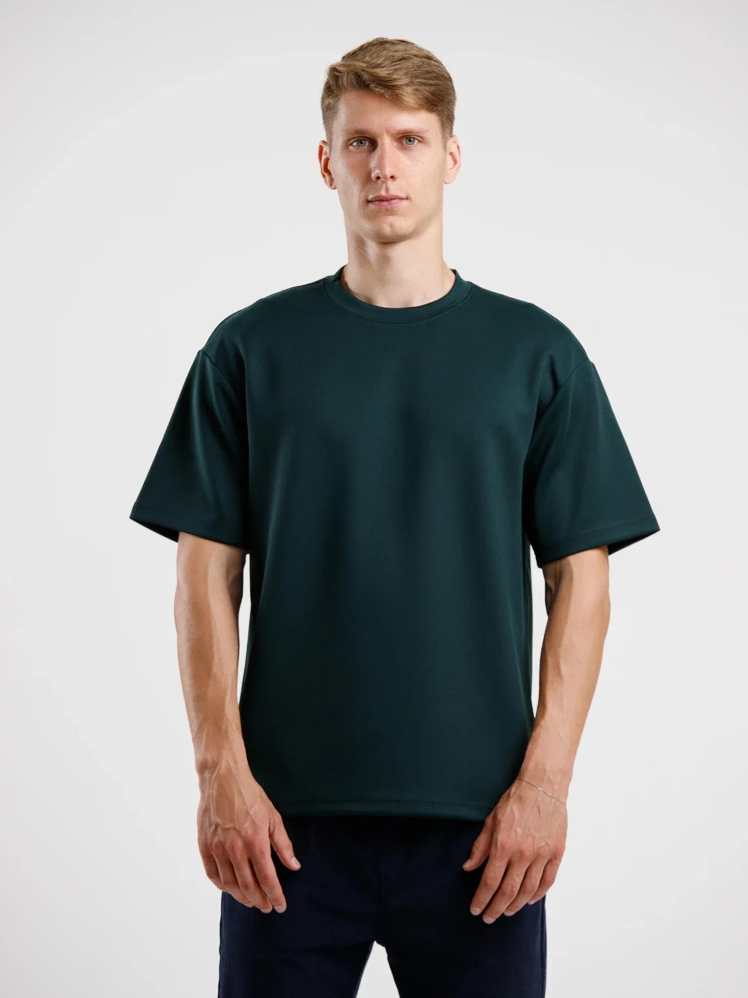 Oversized Luxury Tee - Dark Green - Squalo Roma, image 1 of 3