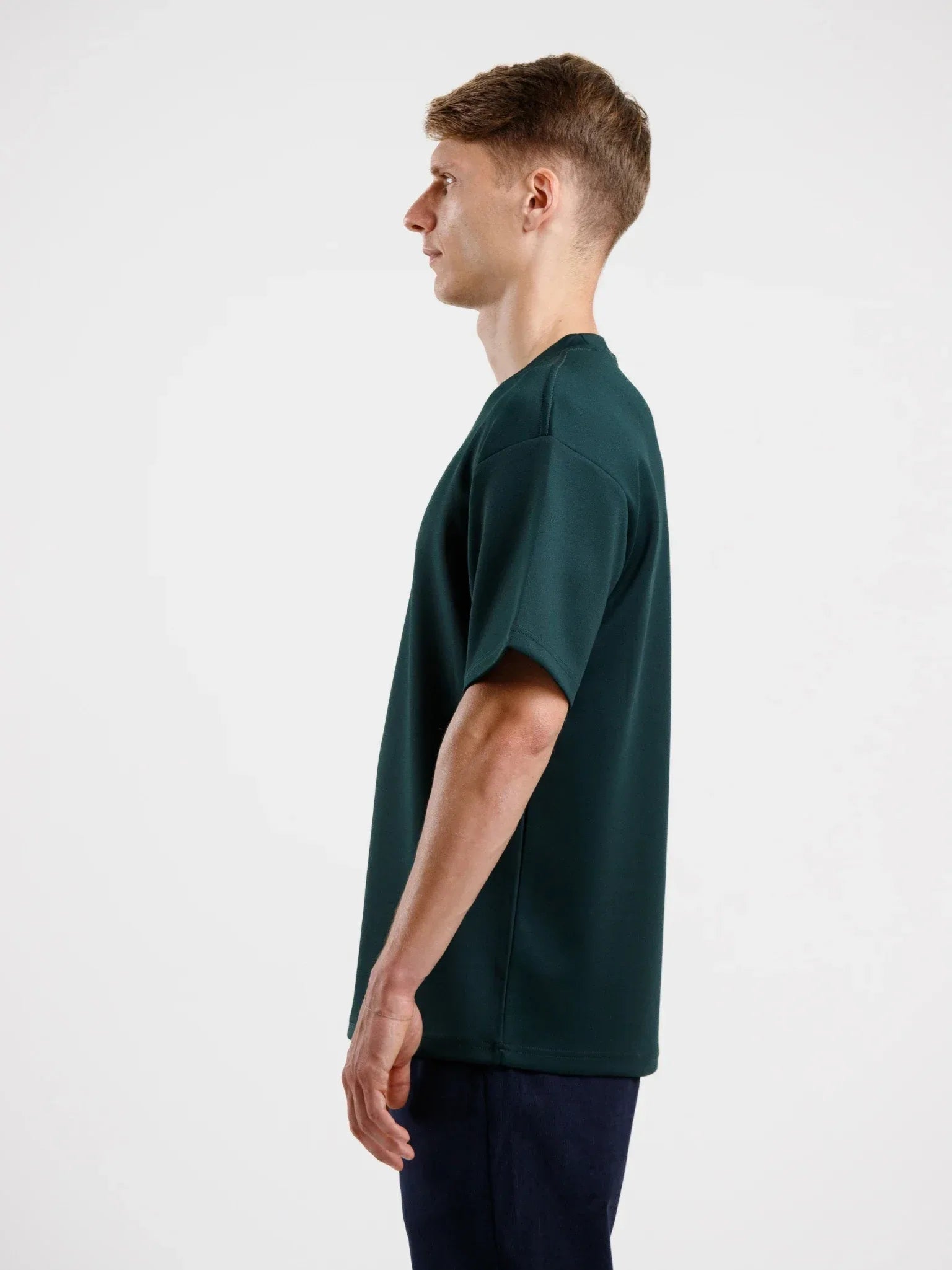 Oversized Luxury Tee - Dark Green - Squalo Roma, image 3 of 3