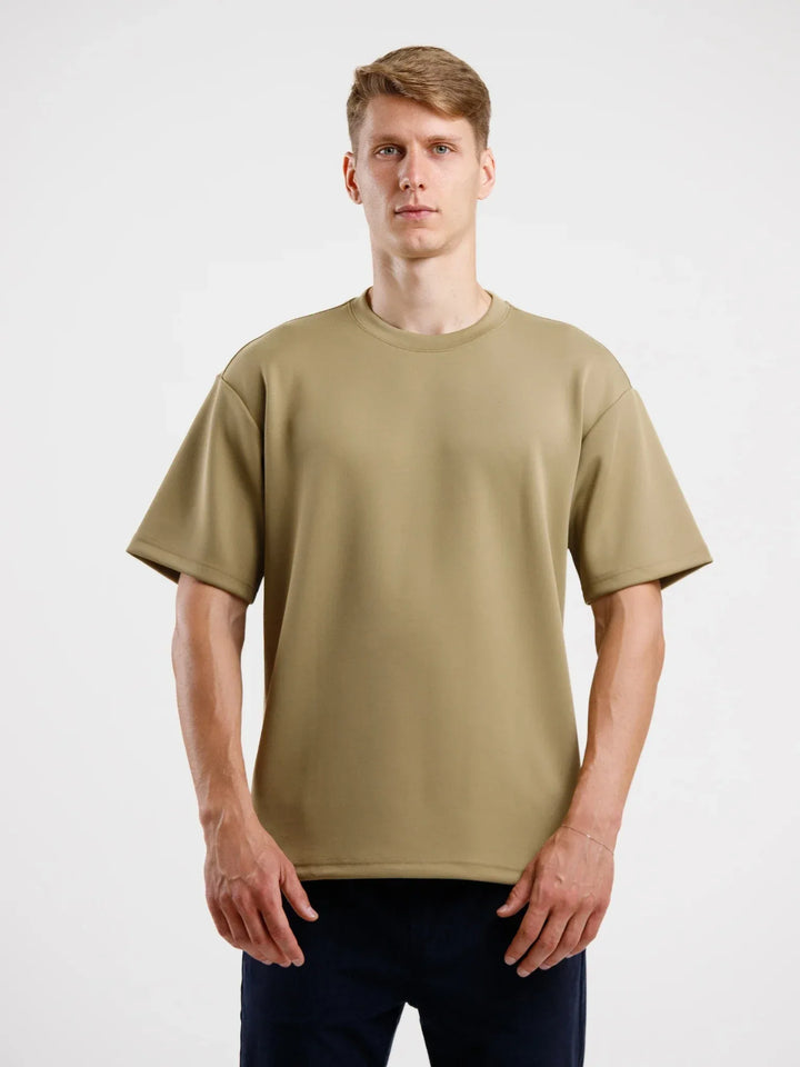Oversized Luxury Tee - Khaki - Squalo Roma, image 1 of 3