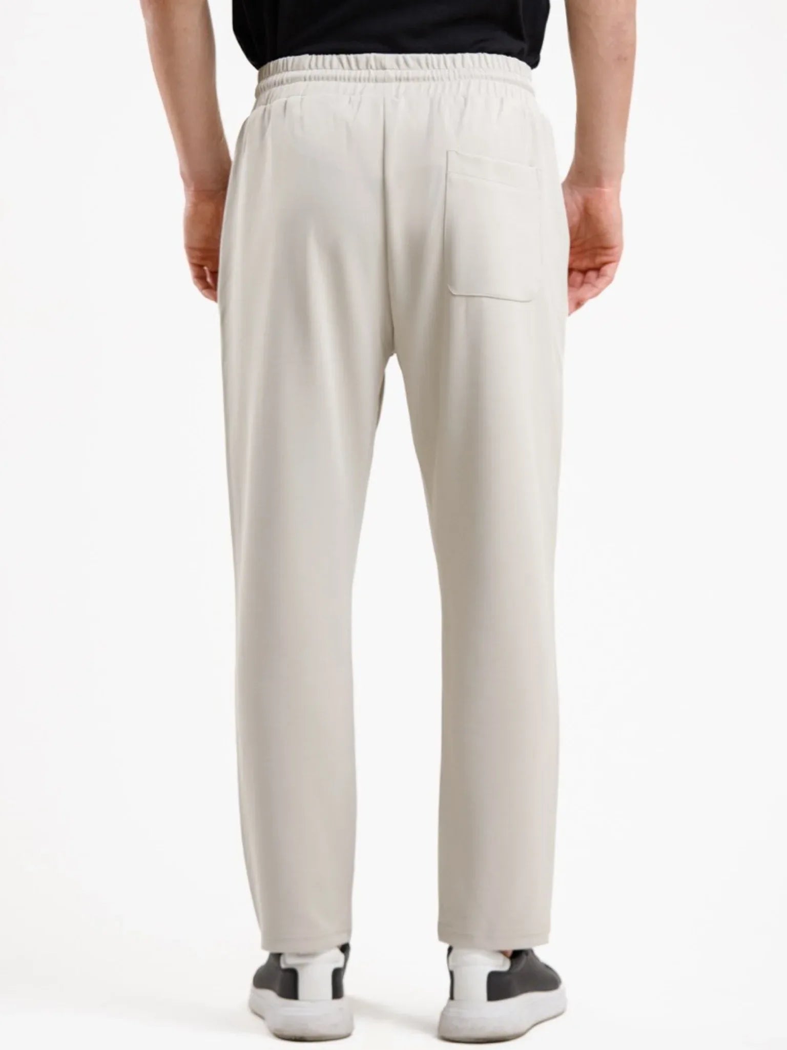 Tapered High Waist Stretch Trouser - Apricot - Squalo Roma, image 2 of 3