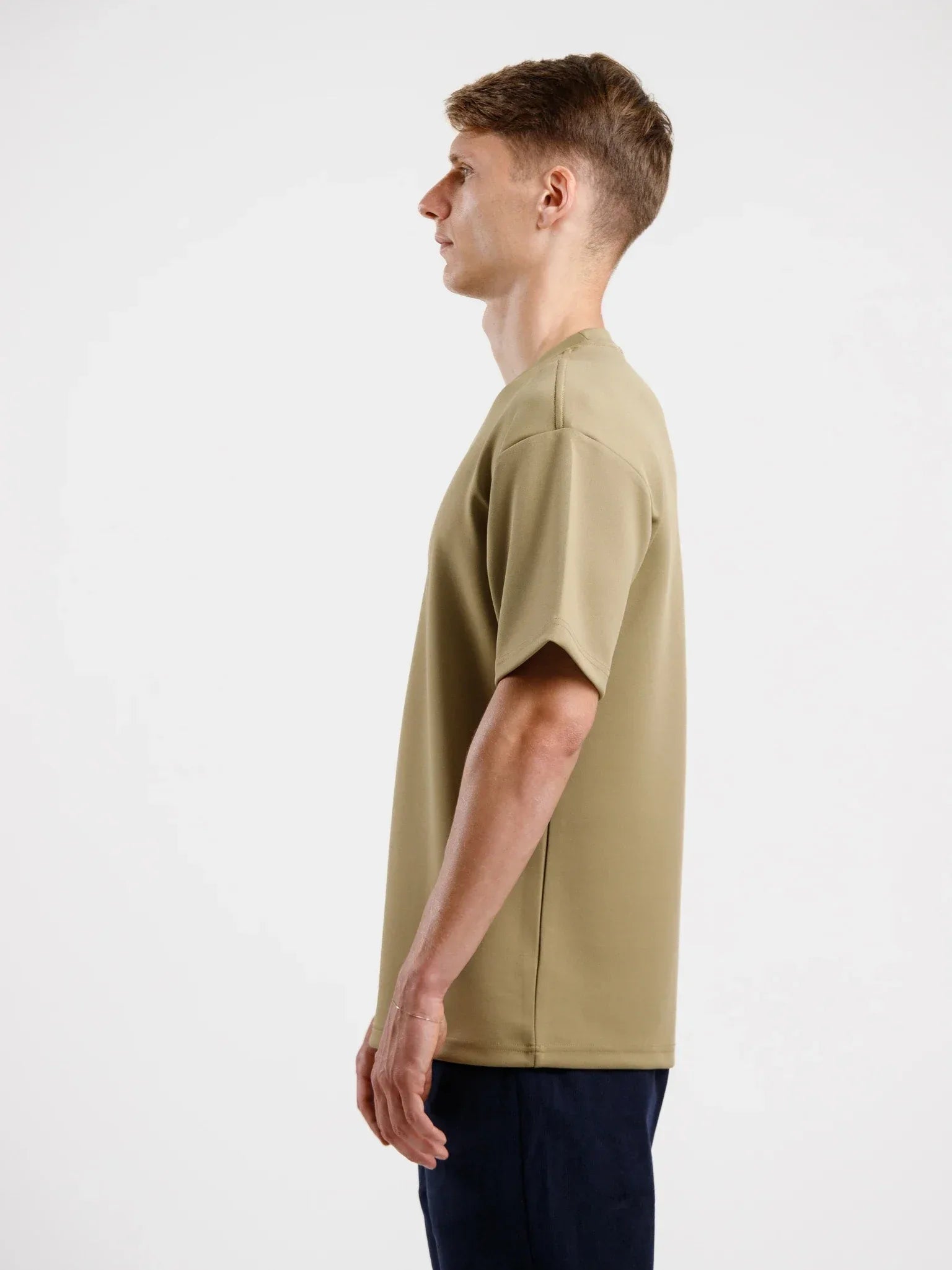 Oversized Luxury Tee - Khaki - Squalo Roma, image 3 of 3