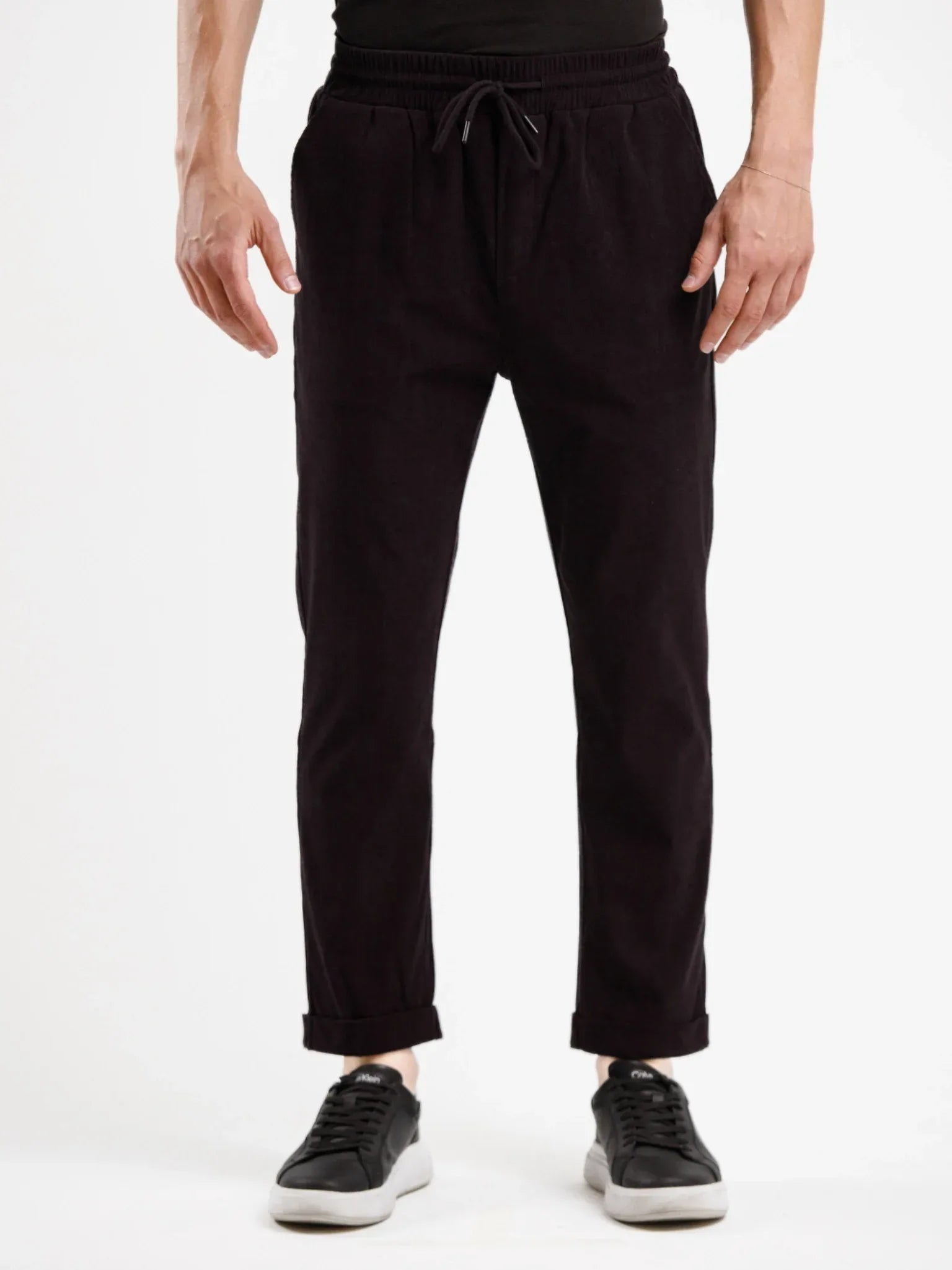 Corduroy Pant - Black - Squalo Roma, image 1 of 3