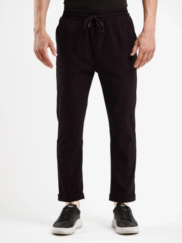 Corduroy Pant - Black - Squalo Roma, image 1 of 3