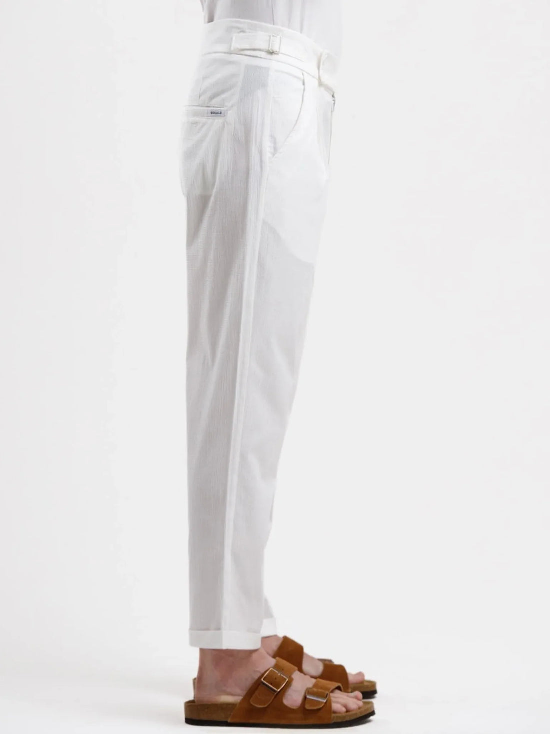Seersucker Trouser - White - Squalo Roma, image 3 of 3