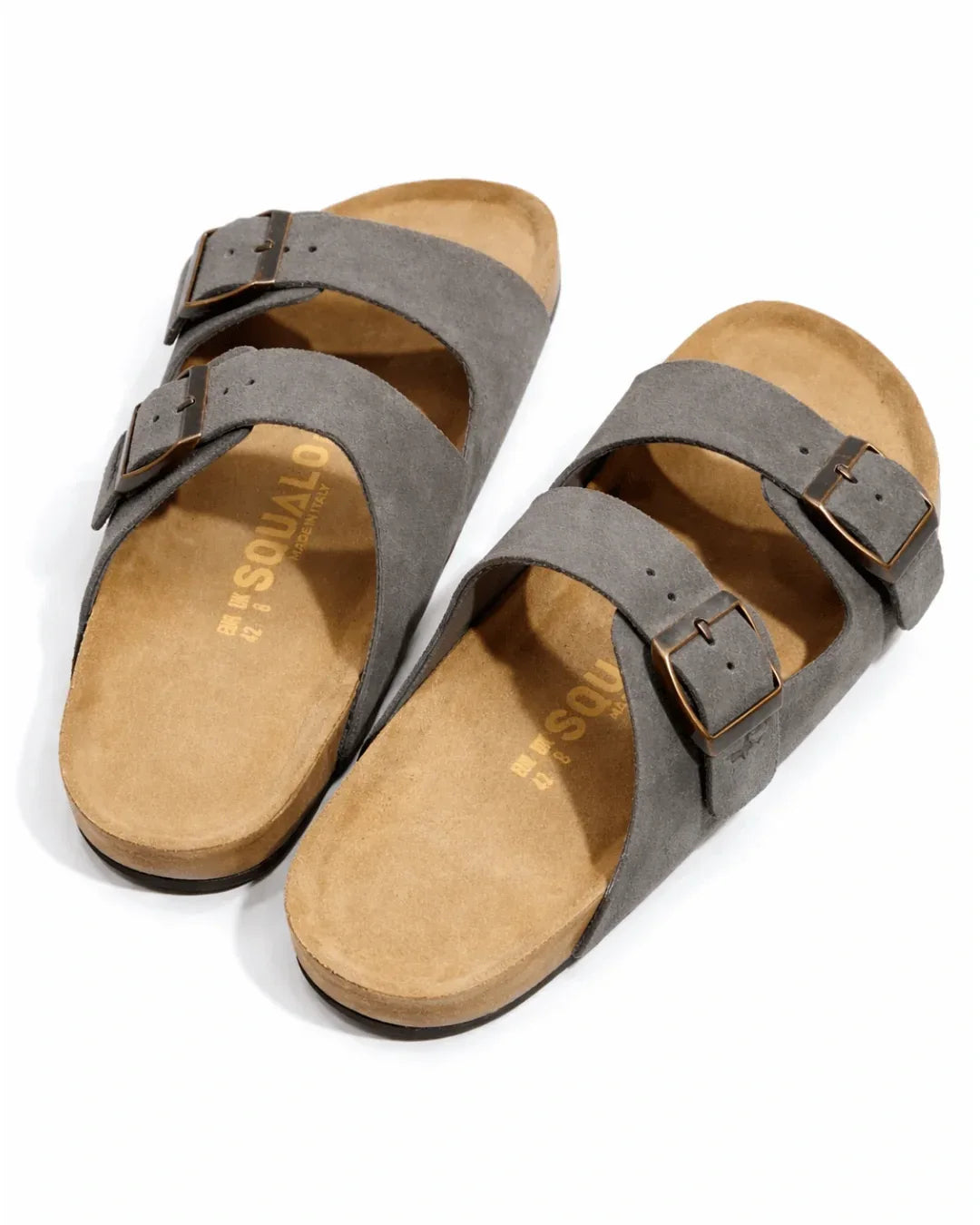 Amalfi Squalo Double Strap Suede Leather Sandal -grey - Squalo Roma, image 2 of 2