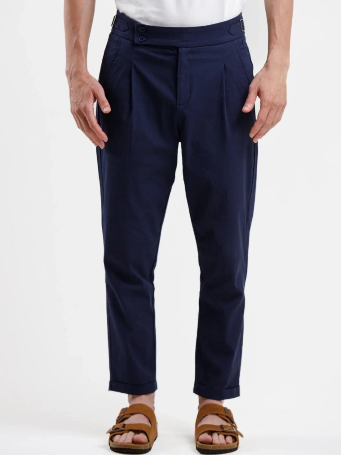 Seersucker Trouser - Blue - Squalo Roma, image 1 of 4