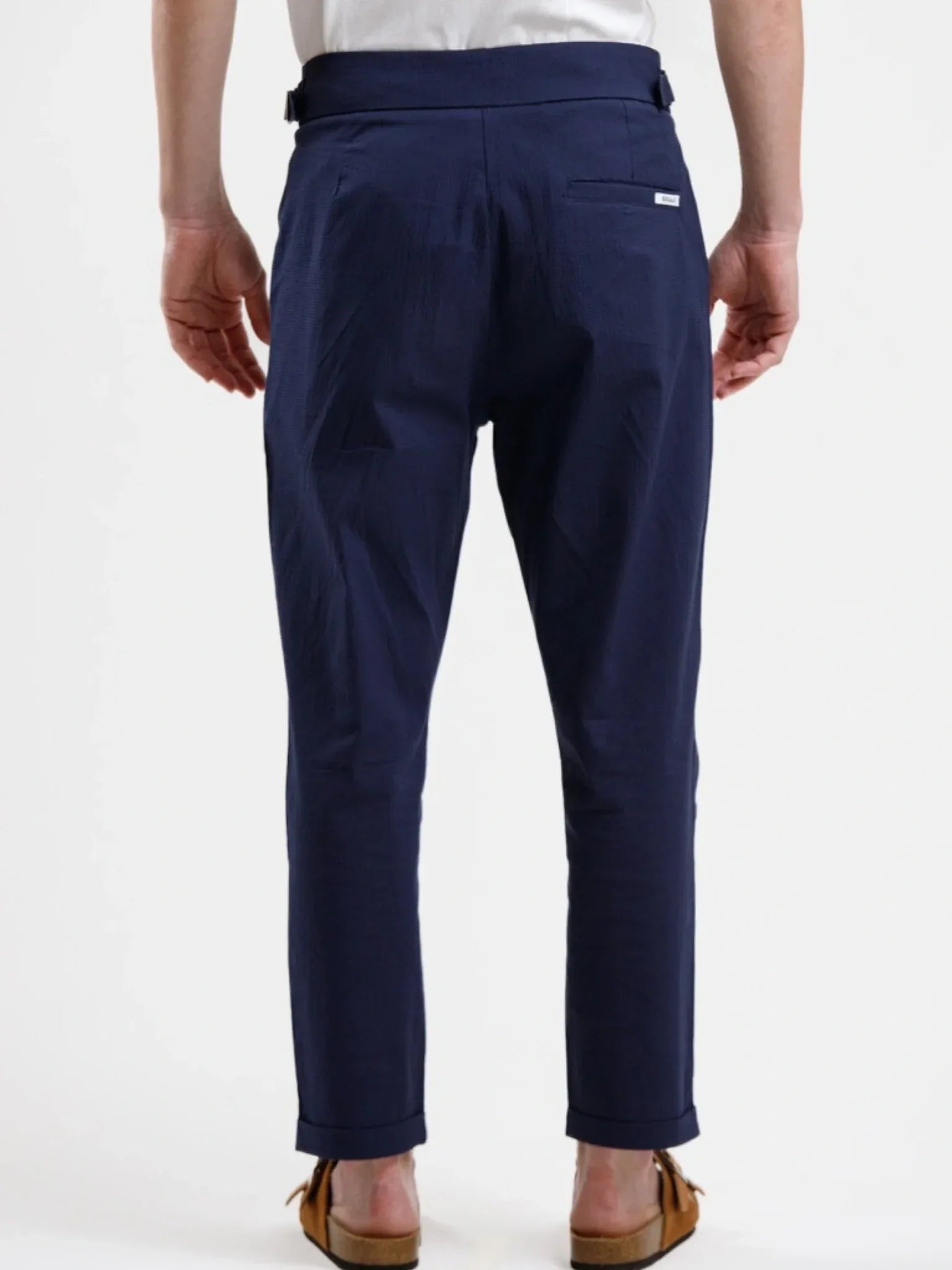 Seersucker Trouser - Blue - Squalo Roma, image 2 of 4