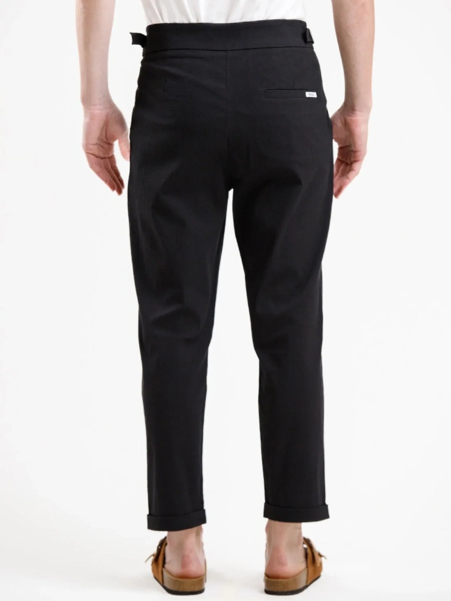 Seersucker Trouser - Black - Squalo Roma, image 2 of 4