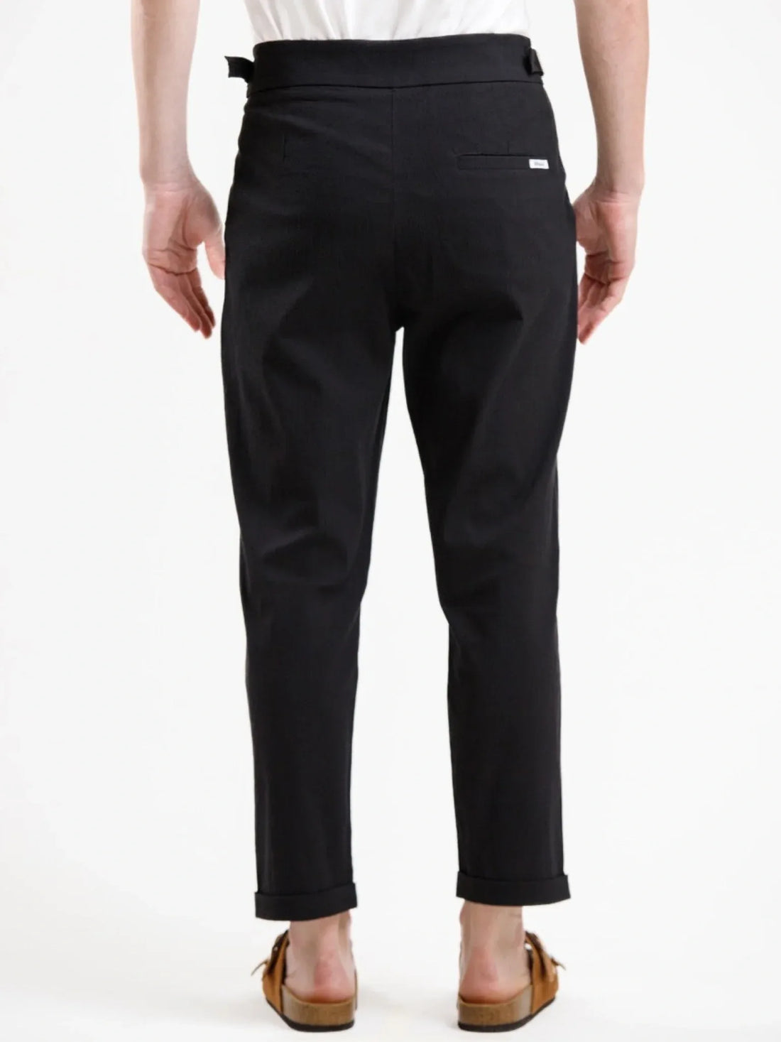 Seersucker Trouser - Black - Squalo Roma, image 2 of 4