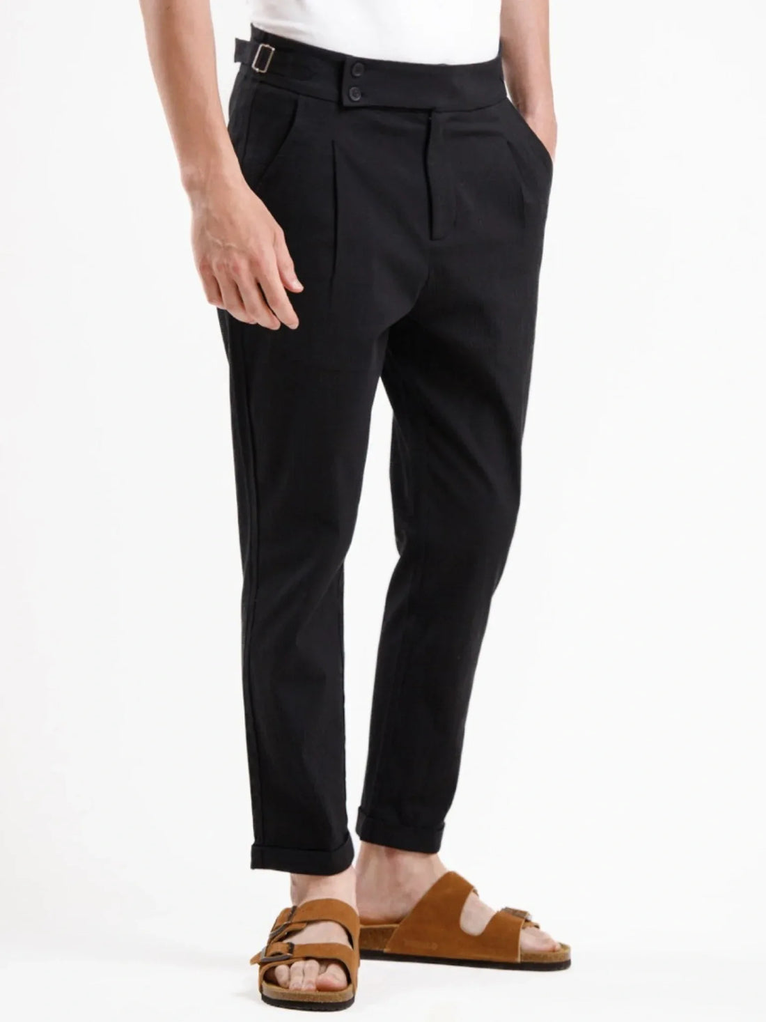 Seersucker Trouser - Black - Squalo Roma, image 4 of 4