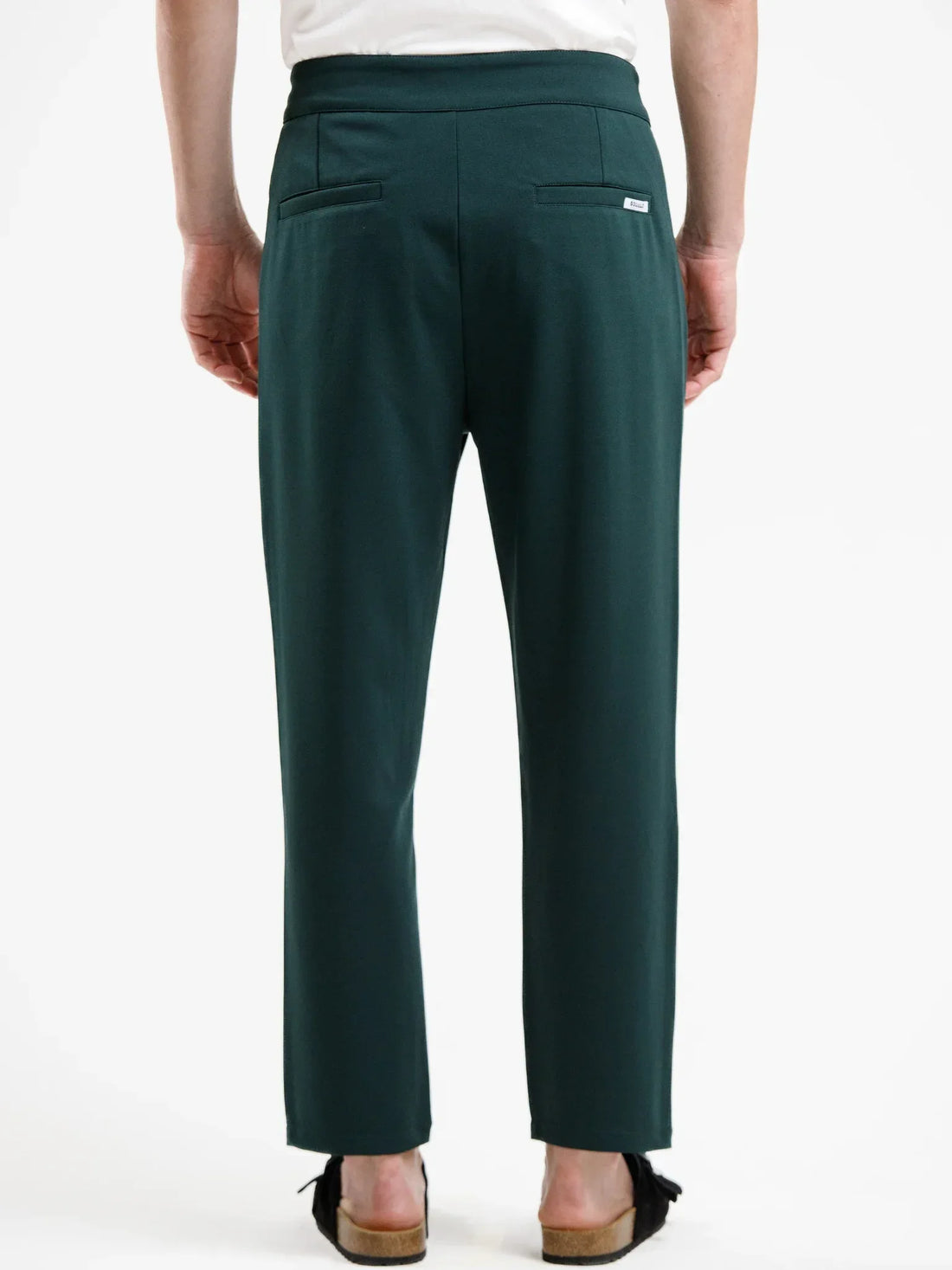 Mid Waist Stretch Pant - Dark Green - Squalo Roma, image 2 of 3