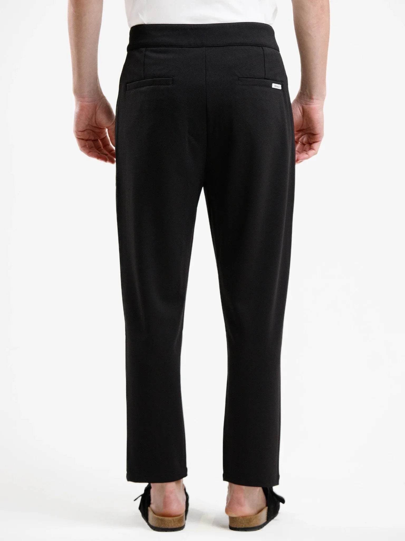 Mid Waist Stretch Pant - Black - Squalo Roma, image 3 of 3