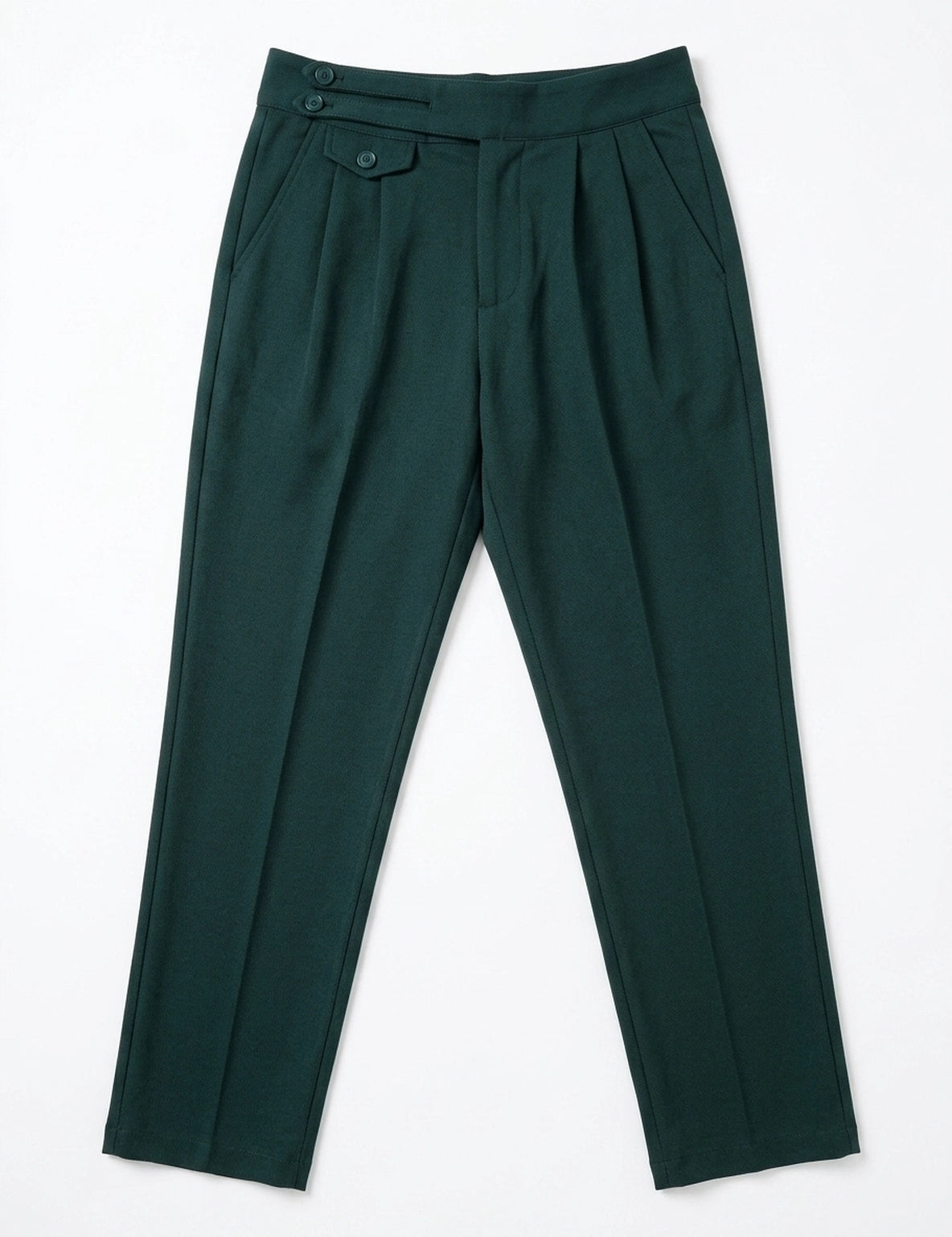 Mid Waist Stretch Pant - Dark Green