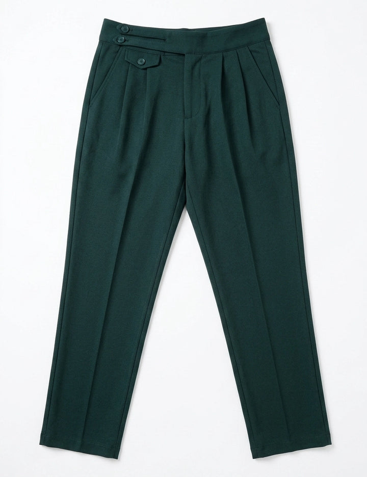 Mid Waist Stretch Pant - Dark Green