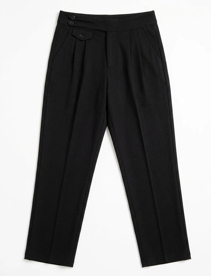 Mid Waist Stretch Pant - Black