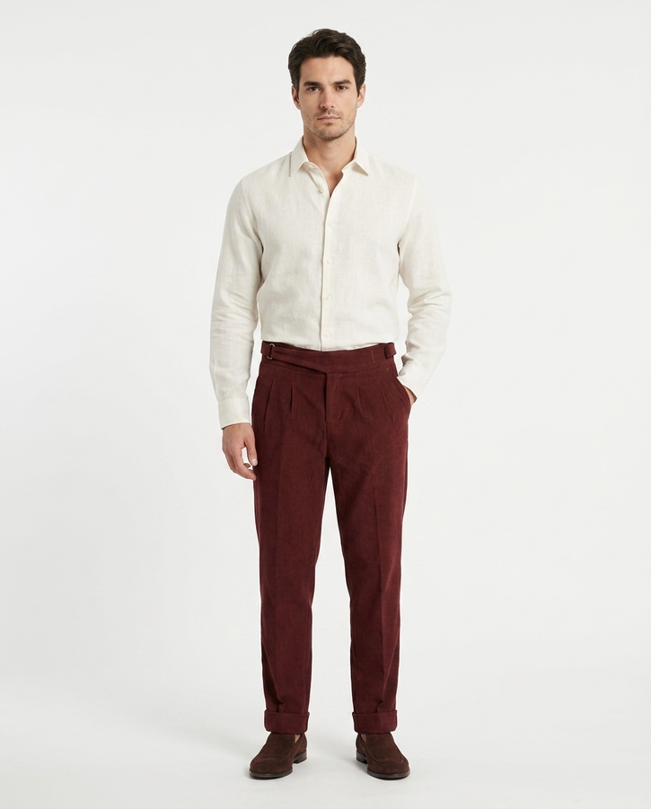 Verona Corduroy Pleated Trouser