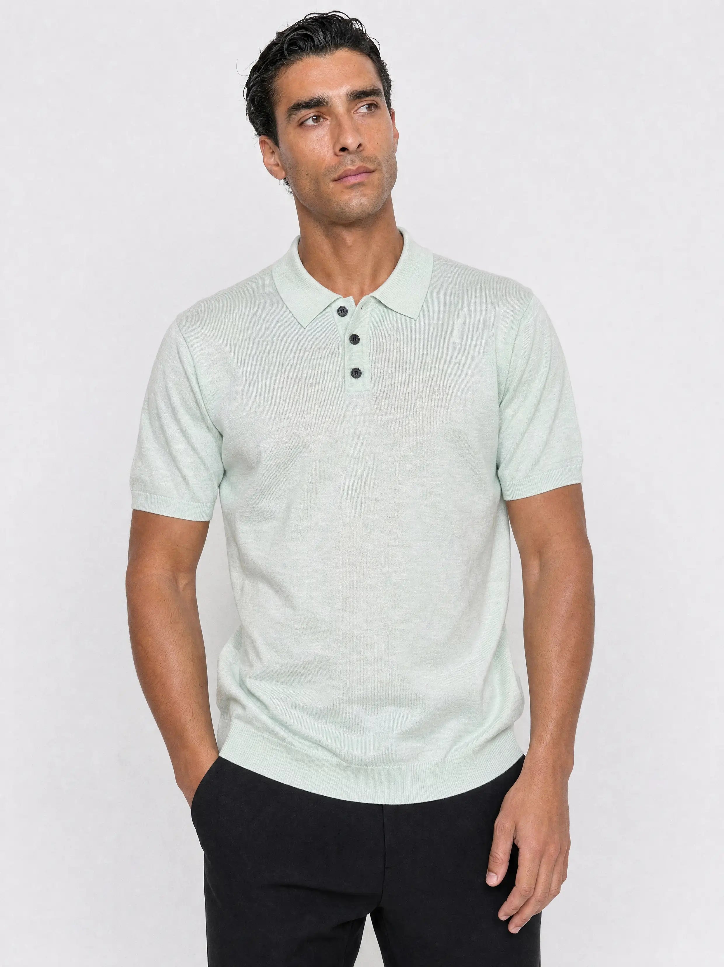 Melange Knit Polo