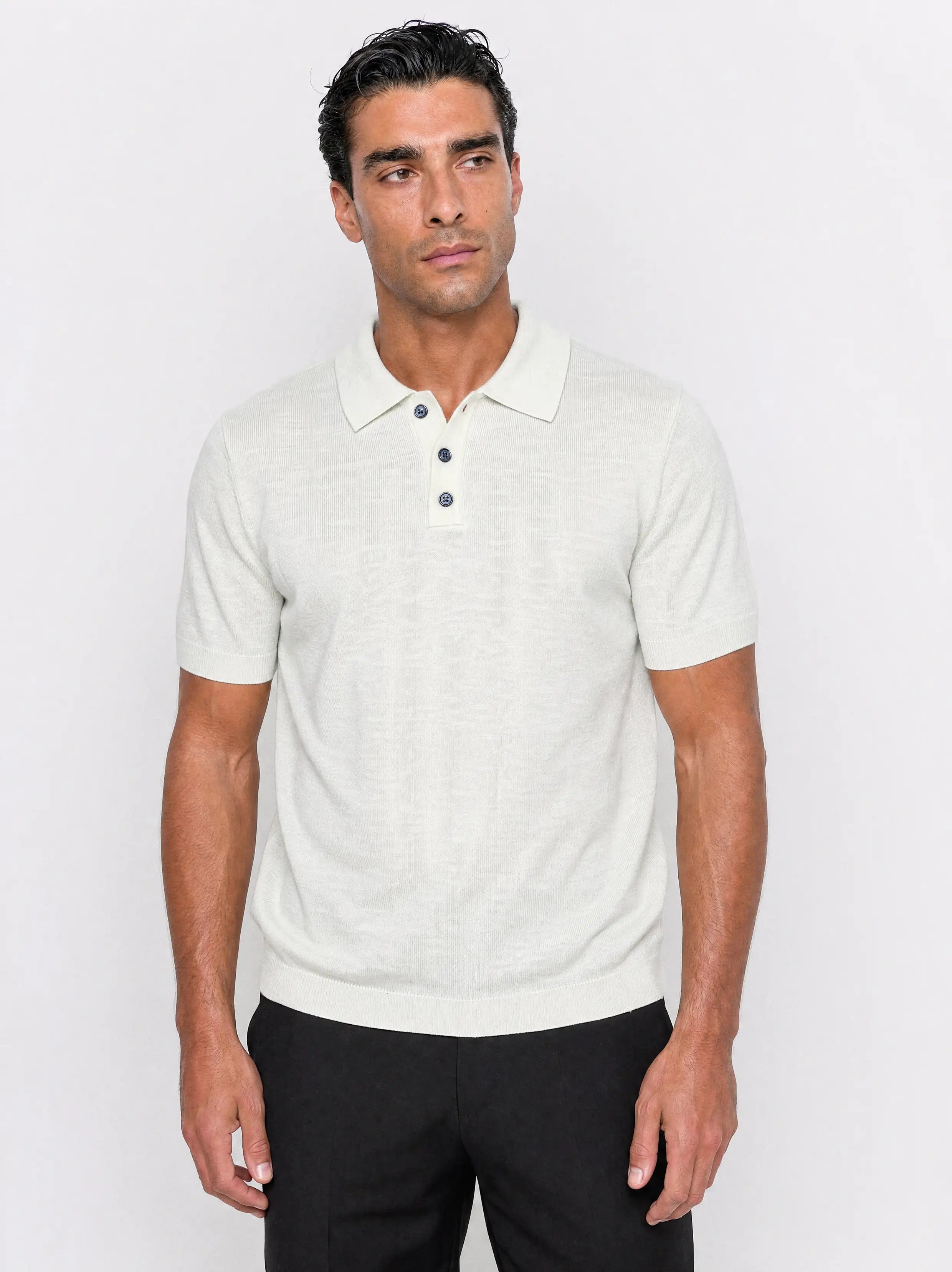 Melange Knit Polo