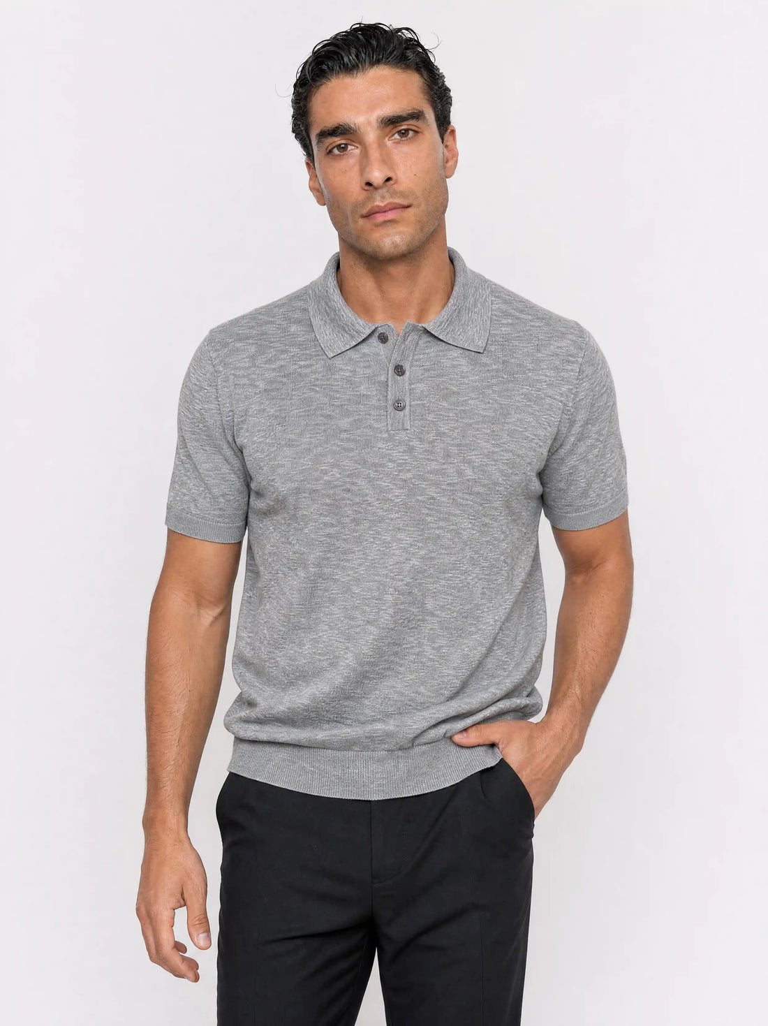 Melange Knit Polo