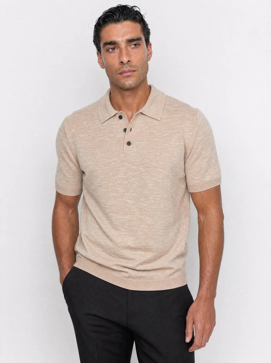 Melange Knit Polo