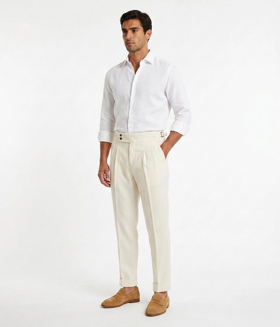 Corduroy Pleated Cuffed Trouser