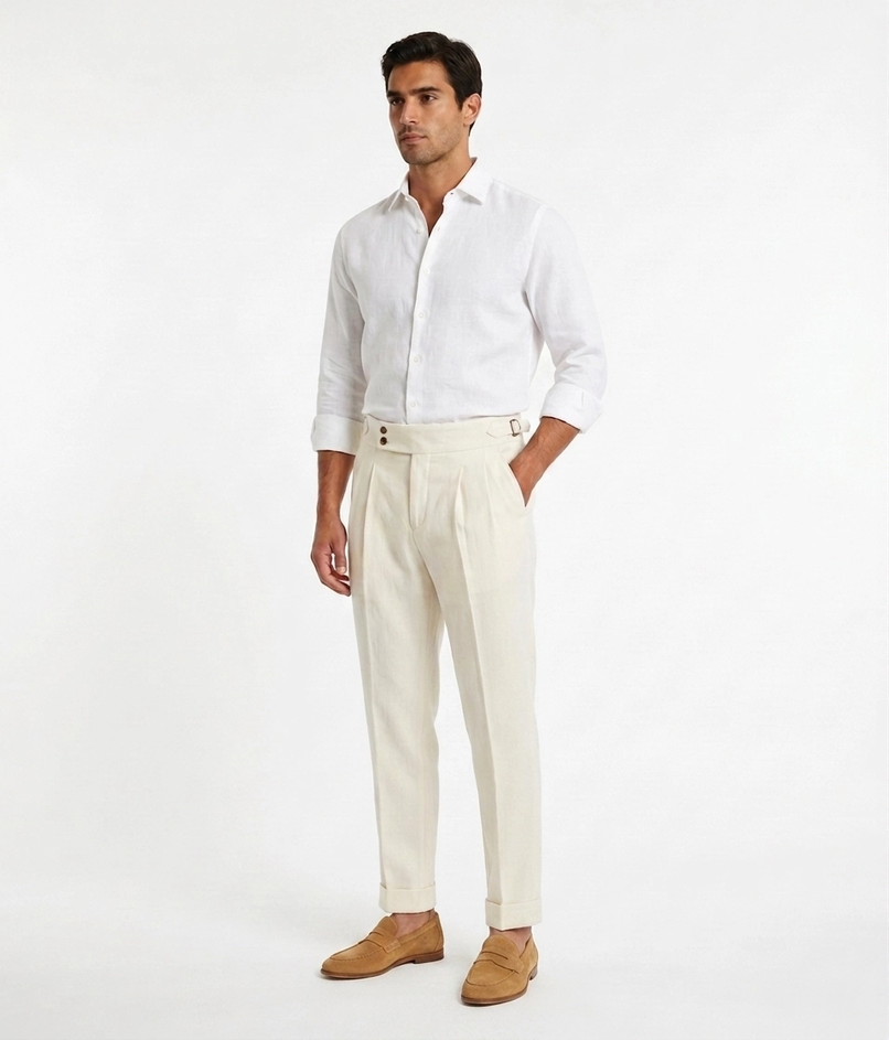 Corduroy Pleated Cuffed Trouser