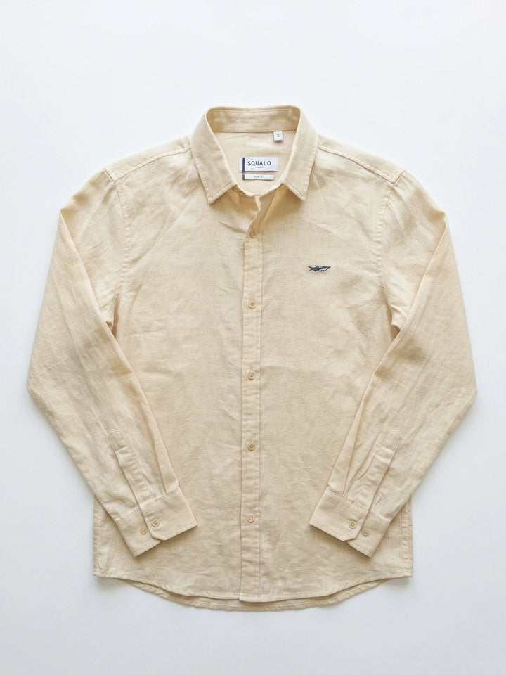 Pure Linen Long Sleeve Shirt - Beige