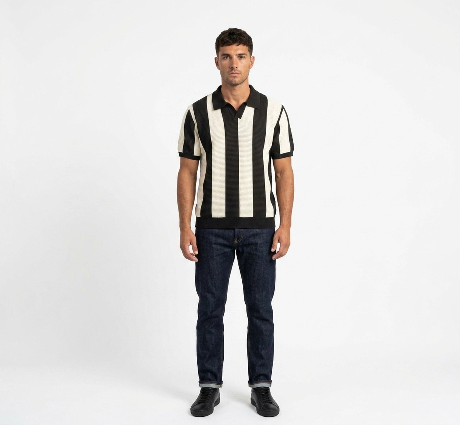 Rib Collar Knit Polo