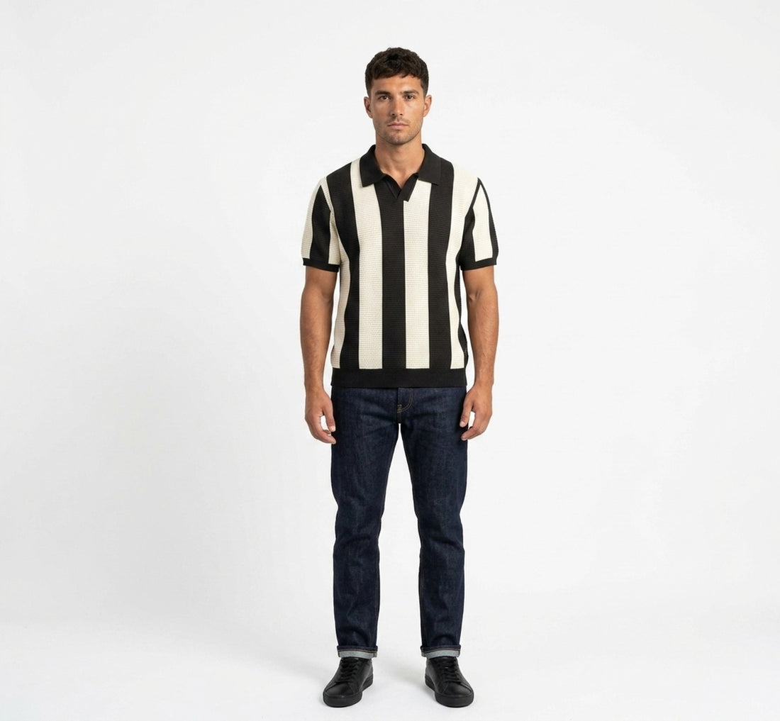 Rib Collar Knit Polo