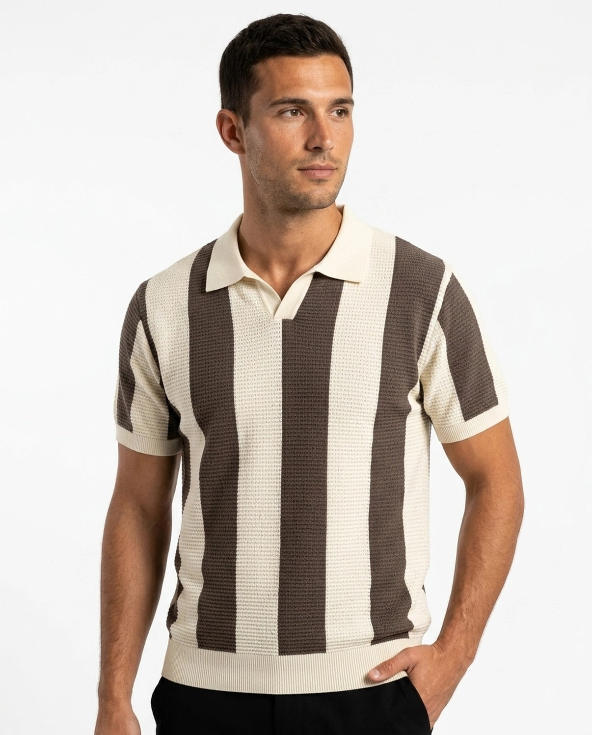 Rib Collar Knit Polo