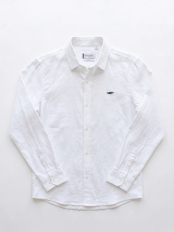 Pure Linen Long Sleeve Shirt - White